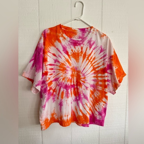 3x TKEES Tie-Dye Pink and Orange Short Sleeve Tee - pre-loved - Picture 1 of 5